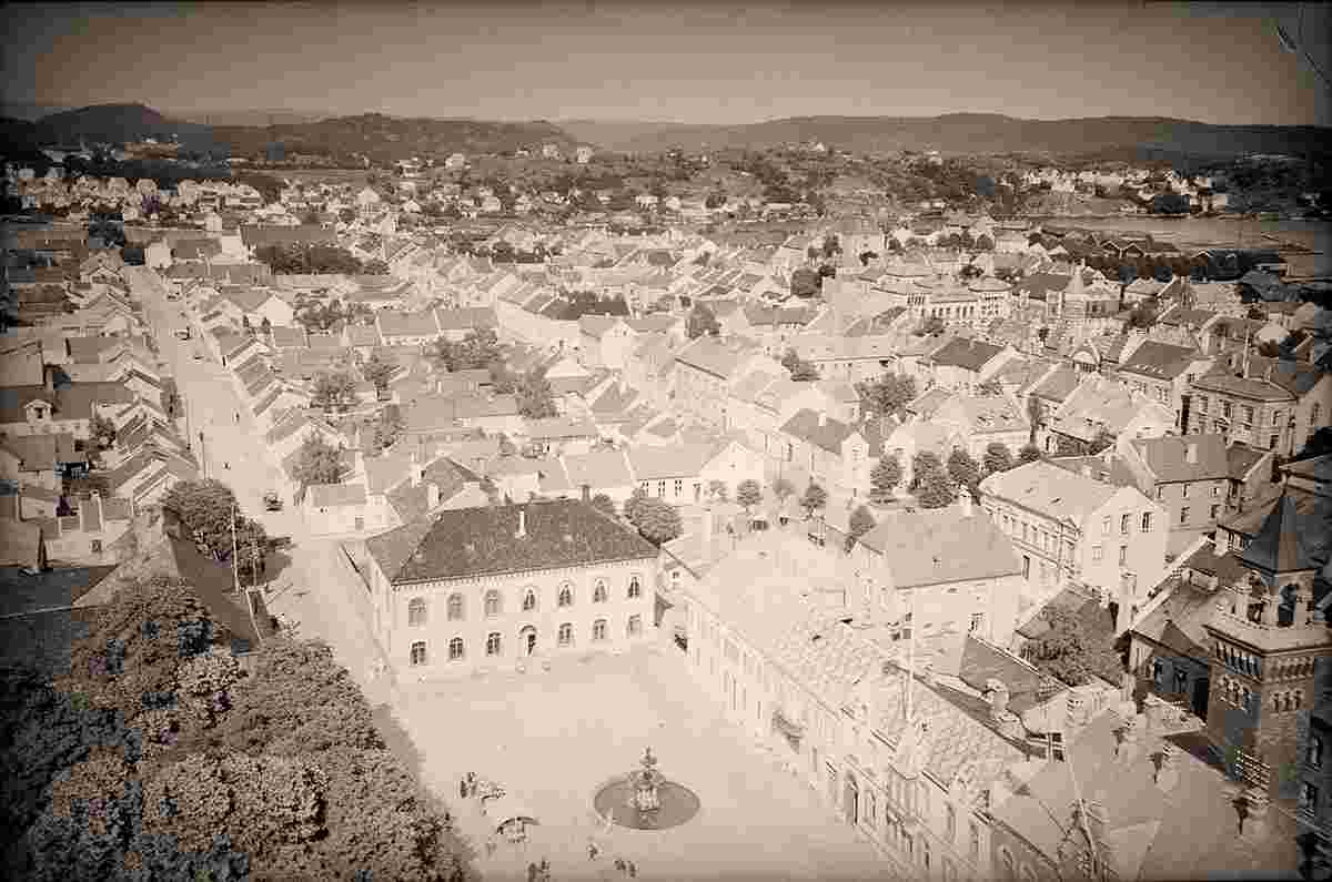 Kristiansand. Panorama of the city, between 1900 and 1950