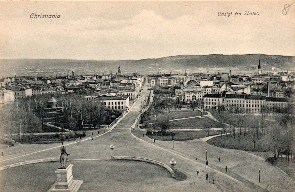 Oslo (Kristiania, Christiania). View from Royal Palace, 1905