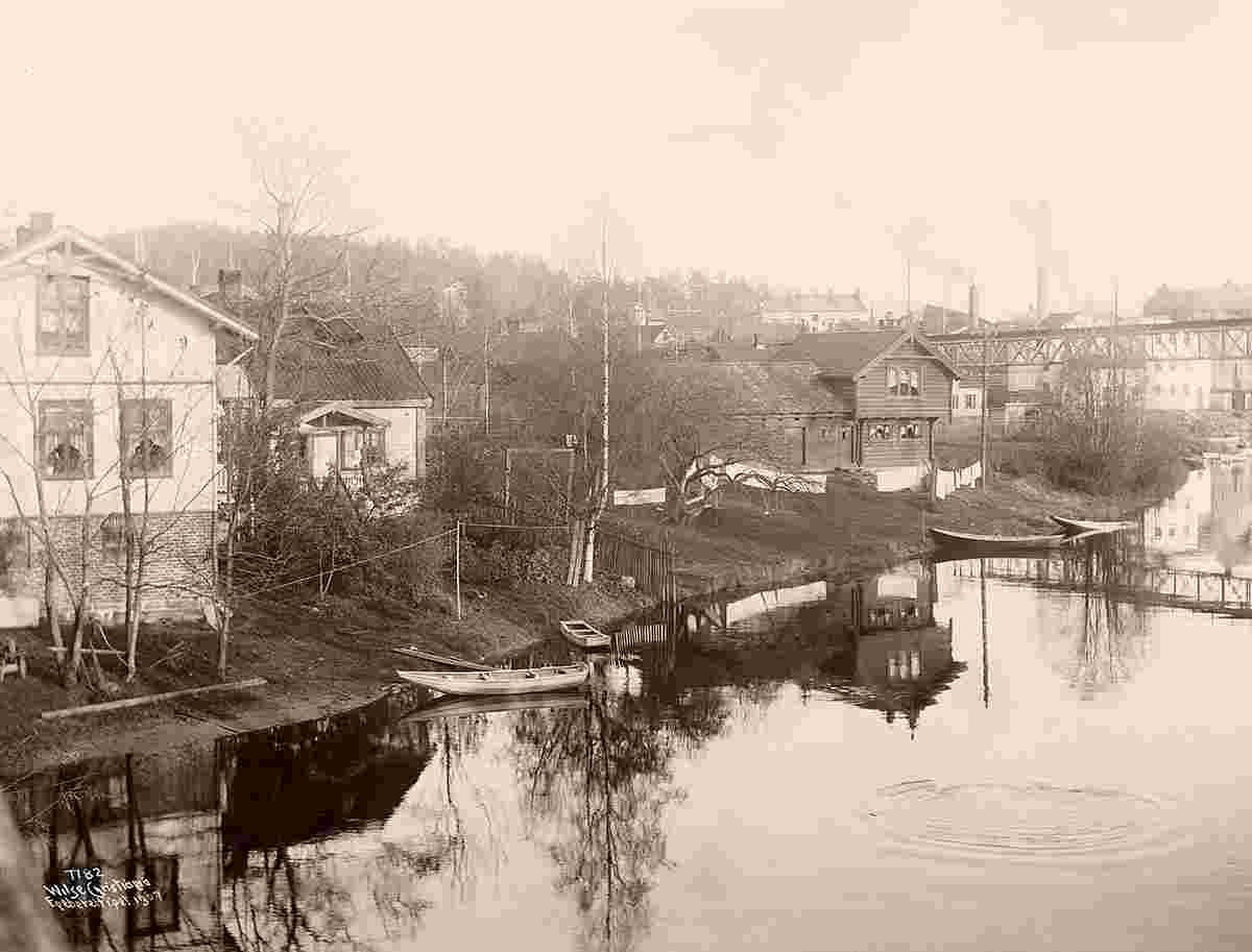 Sandvika. Panorama of the city, 1907