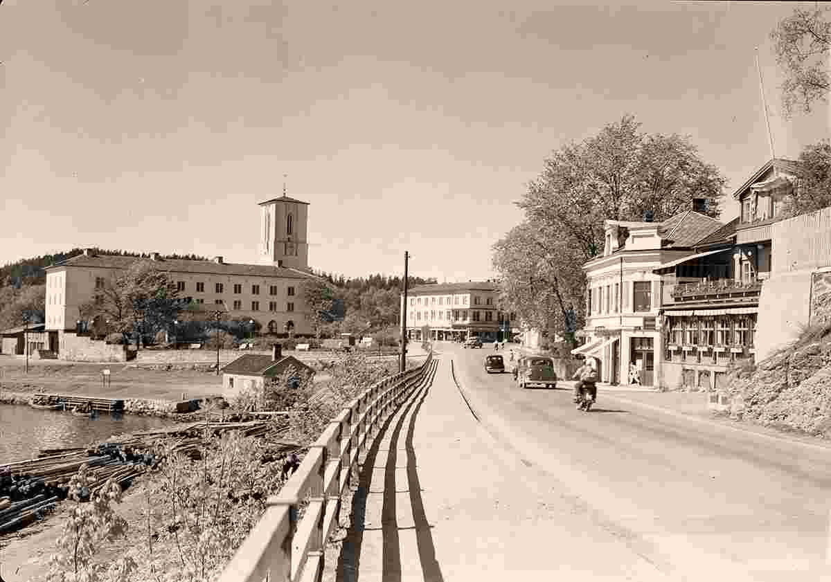 Sandvika. Panorama of the city, between 1900 and 1950