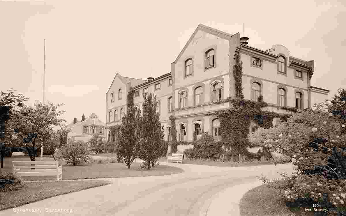 Sarpsborg. Sykehuset - Hospital, between 1900 and 1950