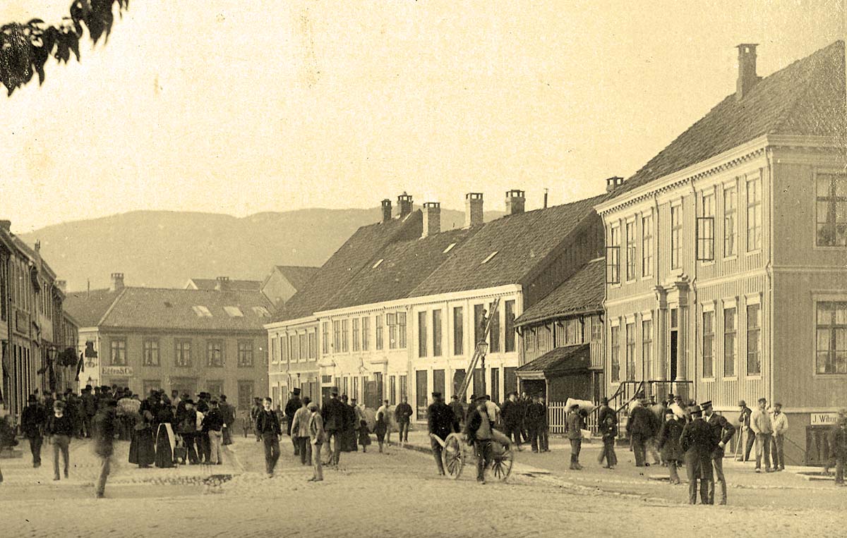 Trondheim. Corner of Munkegata and Olav Tryggvasons gate, 1893