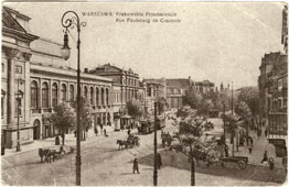 Warsaw. Krakowskie Przedmieście (Kraków suburb) - promenade  avenue, 1922