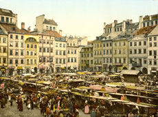 Warsaw. Market in old part of town, circa 1890
