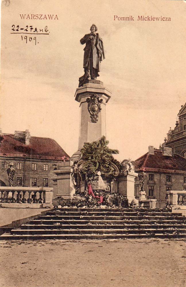 Warsaw. Mickiewicz Monument, 1909