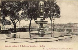 Lisbon. Panorama of fountain in the Garden of S. Pedro de Alcantara