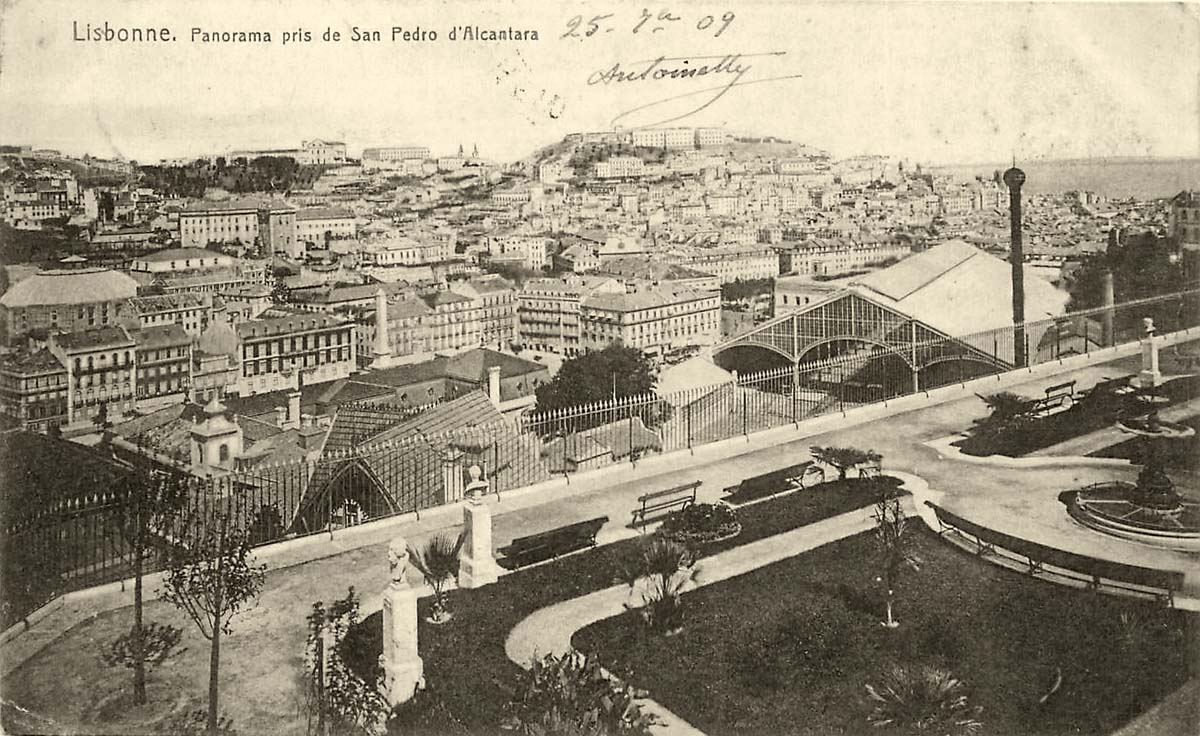 Lisbon. Panorama pris de San Pedro d'Alcantara, 1909