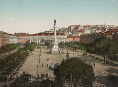 Lisbon. Rossio Square, popular name Dom Pedro IV Square, between 1890 and 1906