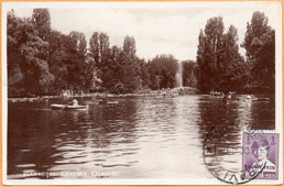 Bucharest. Artificial lake in Cismigiu Gardens or Cismigiu Park, 1920