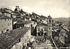 San Marino City. Panorama of the city and the Post Office building