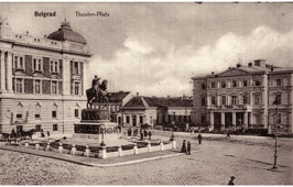 Belgrade. Theatre Square, Monument to Prince Michael