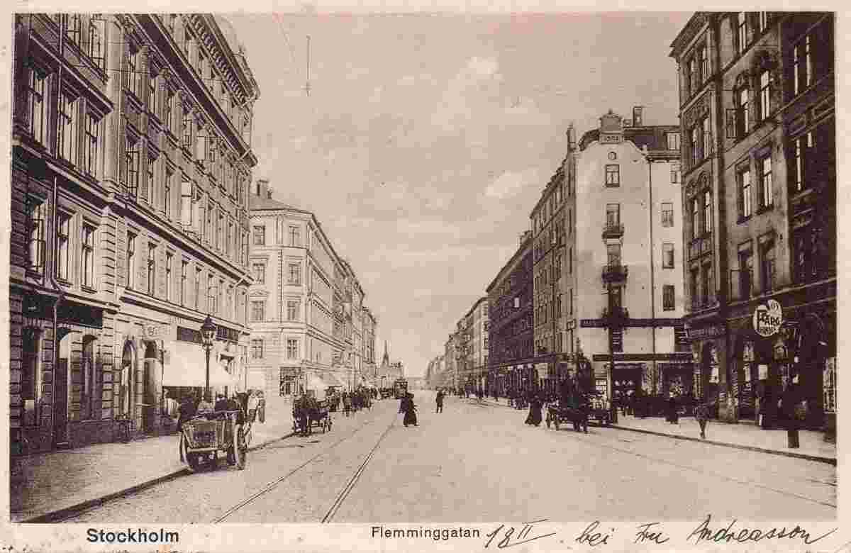 Stockholm. Fleminggatan - Fleming street, 1915