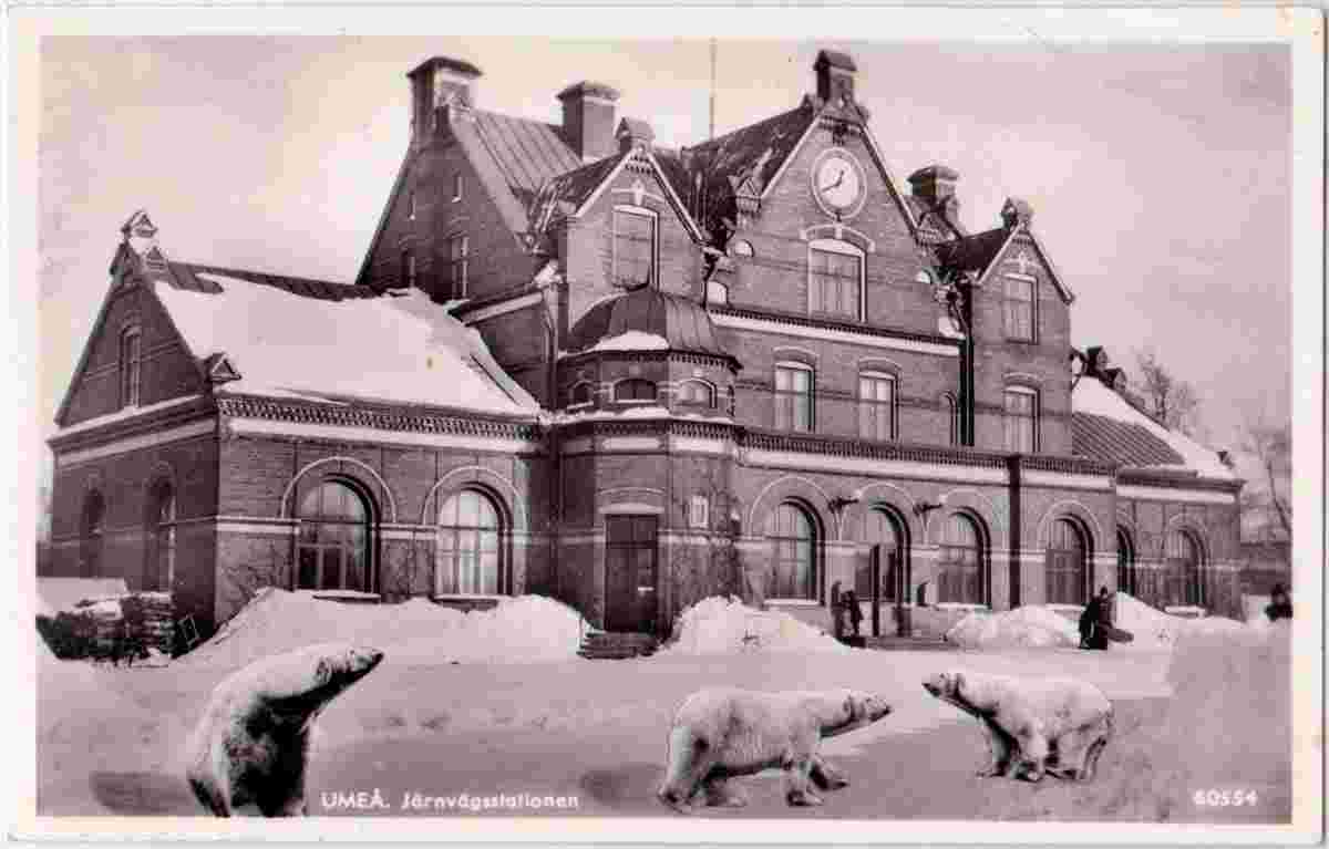 Umeå. Railway station in winter