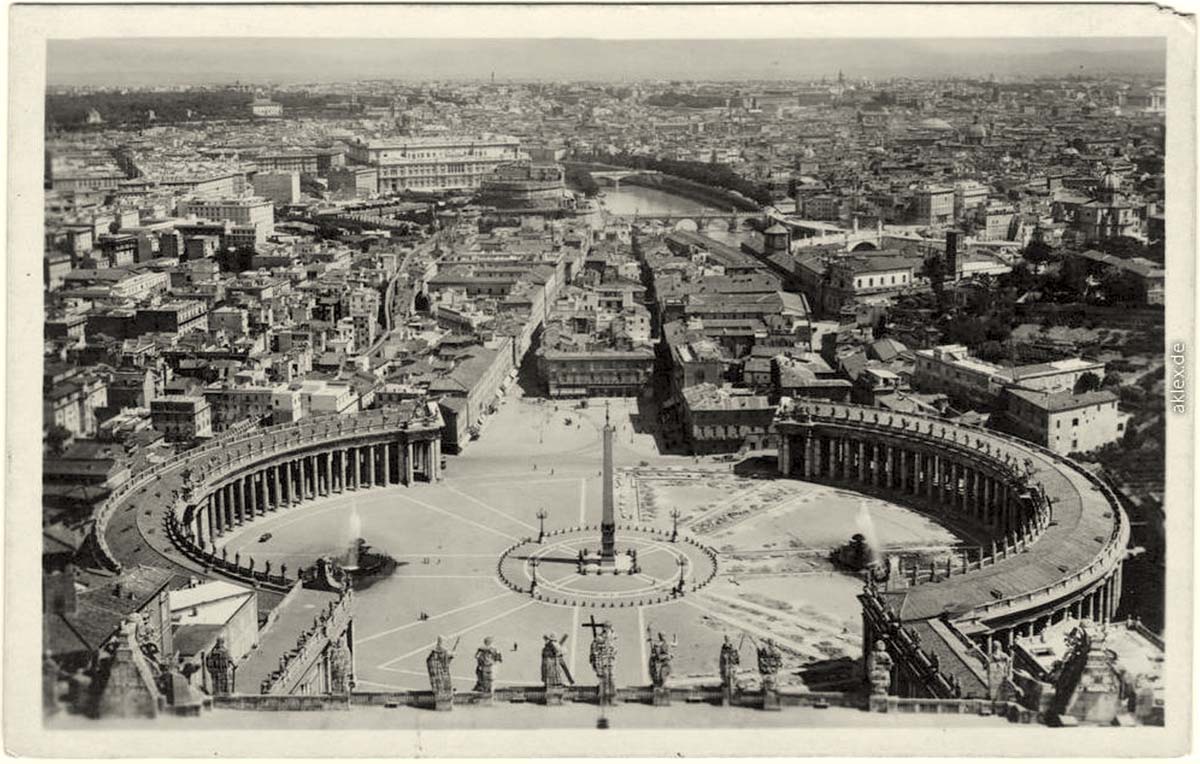 Vatican City. Panorama from the Dome of St. Peter, 1951