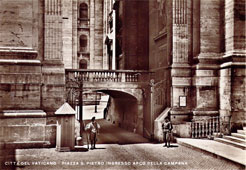 Vatican City. Square San Pietro, arch entrance to the bell, 1937