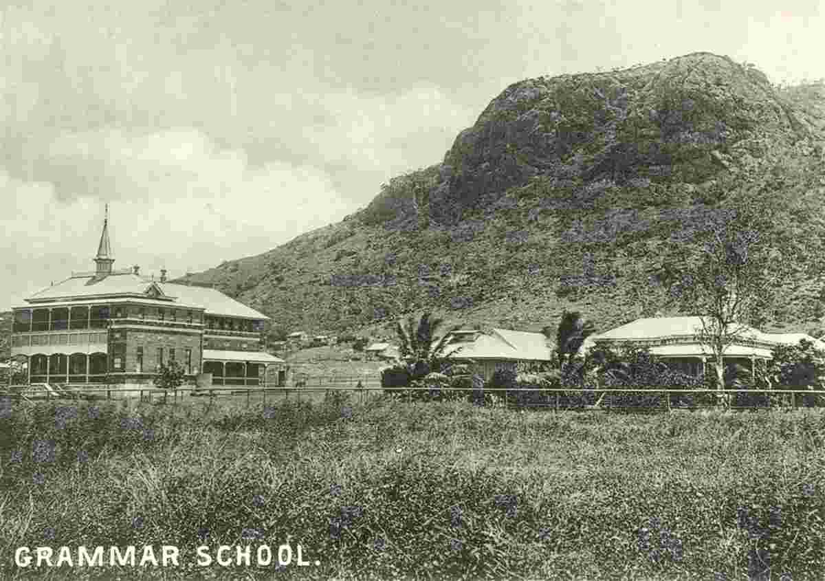Townsville. Grammar School building nestled under the hill