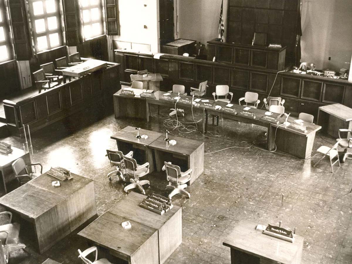 Hagåtña (Agana, Agaña). Old Legislature, session hall, May 28, 1974