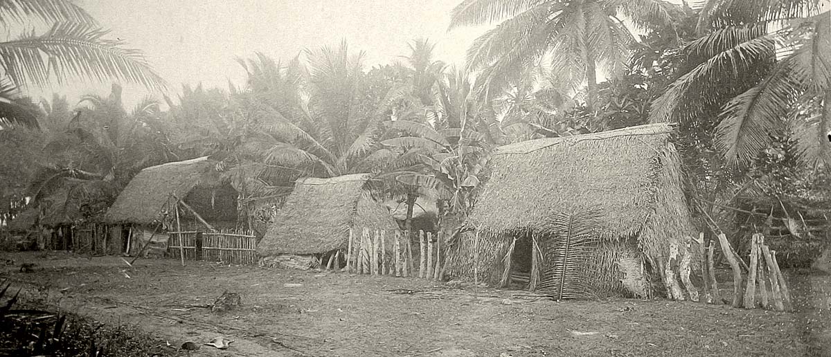 Hagåtña (Agana, Agaña). Village on Caroline Islanders near Agana, 1900