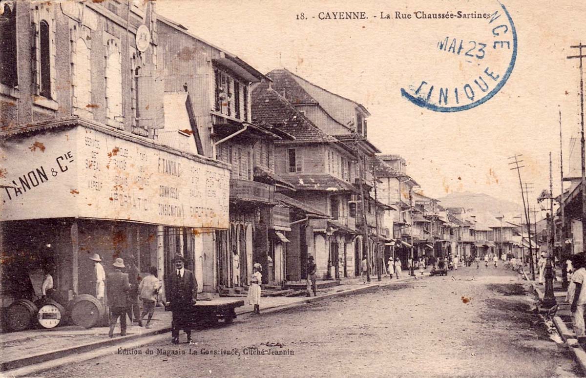 Cayenne. Chaussée Sartines Street, 1923