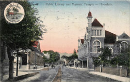 Honolulu. Public Library and Masonic Temple, 1911