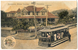 Honolulu. Residence on Wilder Avenue, Tram, 1909