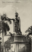 Honolulu. Statue of Kamehameha, the most famous warrior and king of the Hawaiians