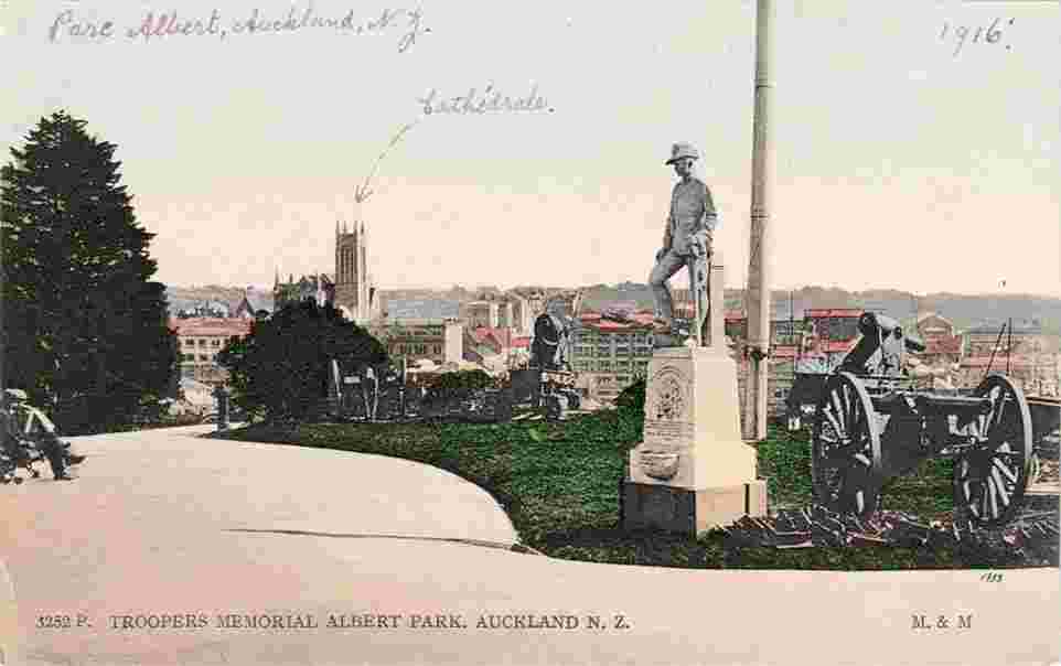 Auckland. Troopers Memorial, Albert Park, 1916