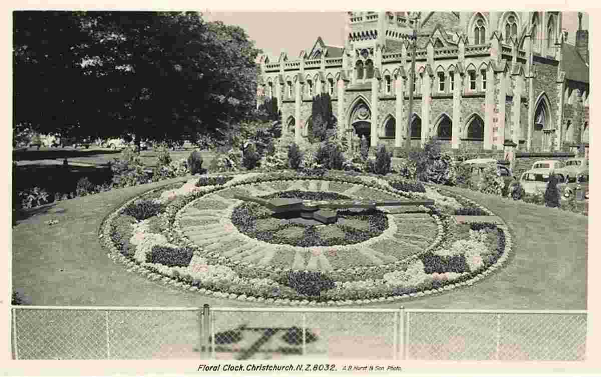 Christchurch. Floral Clock, circa 1930-40's
