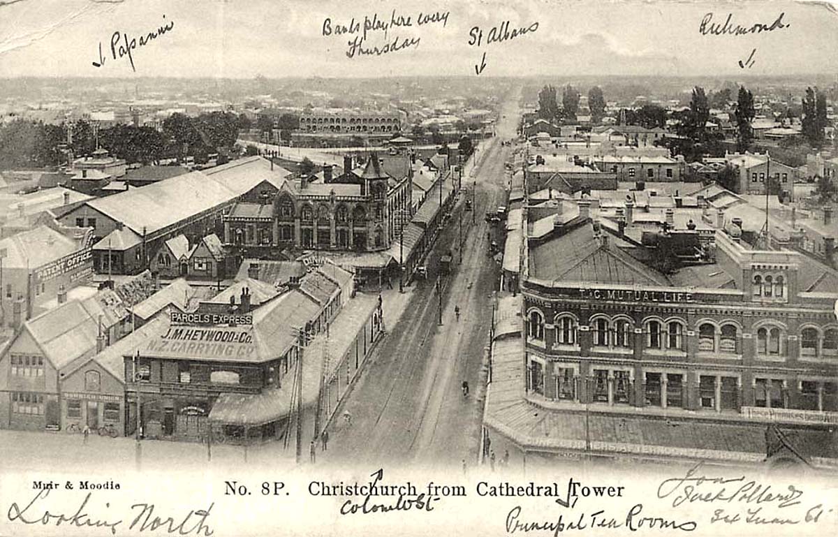 Christchurch. Panorama of the City from Cathedral Tower, 1906