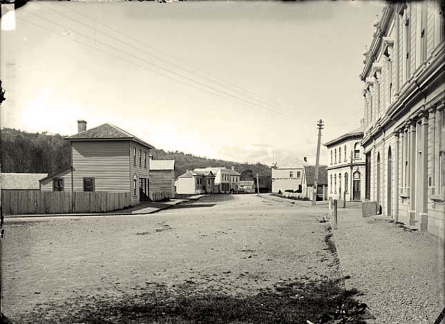 Lower Hutt. High Street, J. McIntosh's Family Hotel on the right, circa 1880's