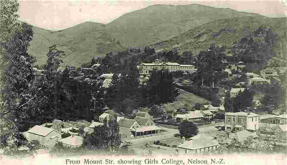 Nelson. Panorama of city from Mount Street