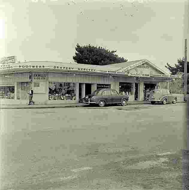 Paraparaumu. Block of shops, 13 Dec 1956
