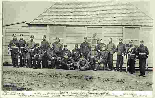 Tauranga. Group of soldiers, 1864