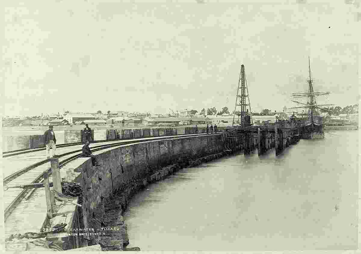 Timaru. Breakwater, 1885