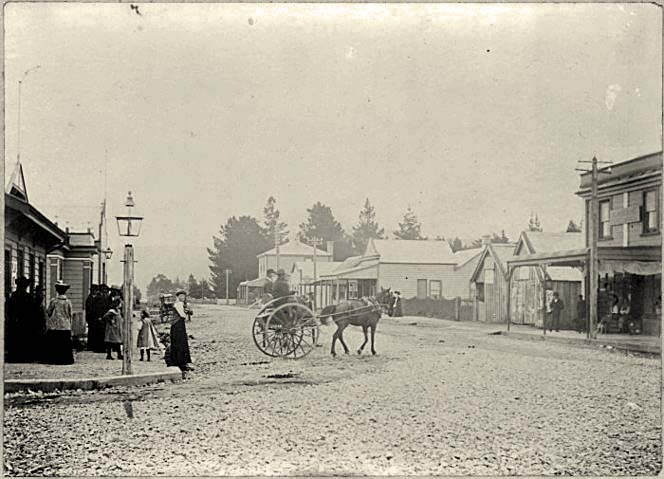 Upper Hutt. Main Road, election day, circa 1905