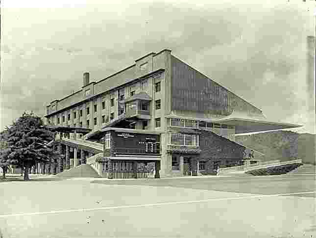 Upper Hutt. Trentham Racecourse grandstand, circa 1930's